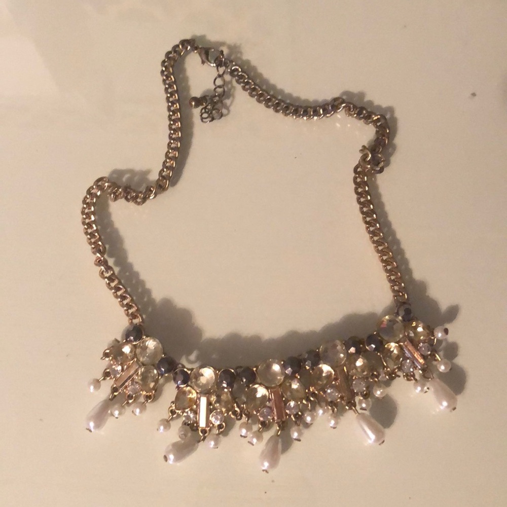 Neutral color statement necklace